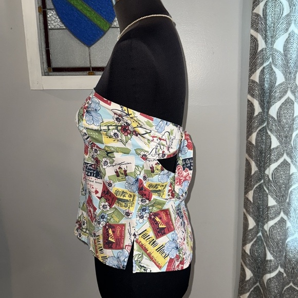 Zinc Strapless Tie Back HawaiianTop SZ XL - Picture 4 of 11